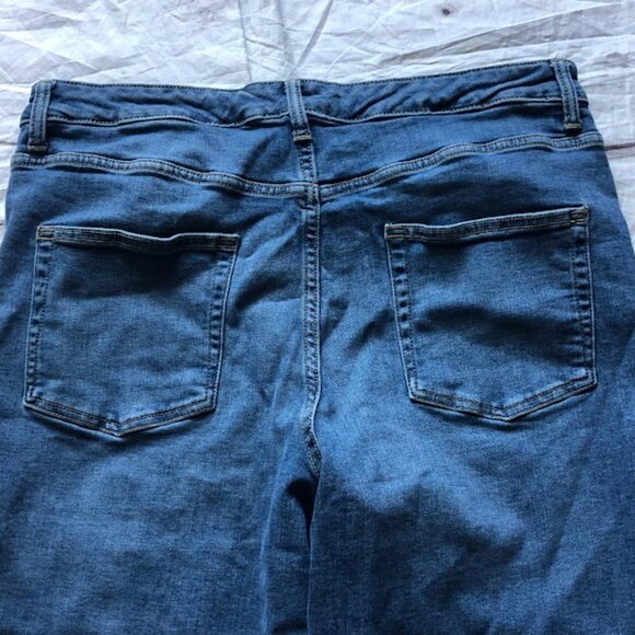 DAILY RITUAL Women Barrel jeans Button Fly wide‎ leg Relaxed Loose Crop - Picture 8 of 8